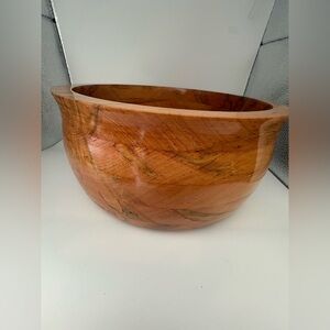 Beautiful Hand Turned  Wooden Fruit, Decorator Bowl Signed Ambrosia Maple